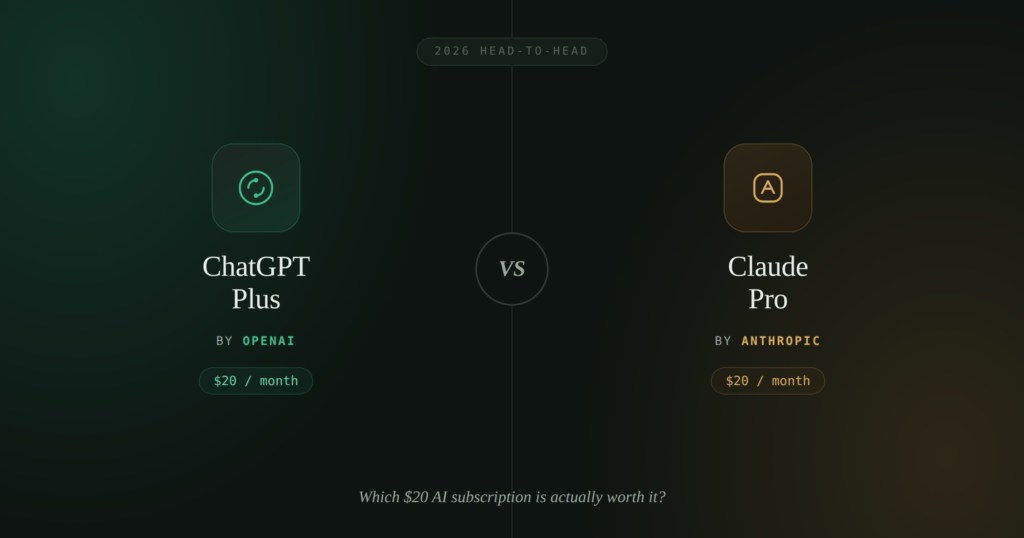 ChatGPT Plus vs Claude Pro: Which AI Subscription Is Worth Paying For in 2026? Articulo 01 Featured 1024x538